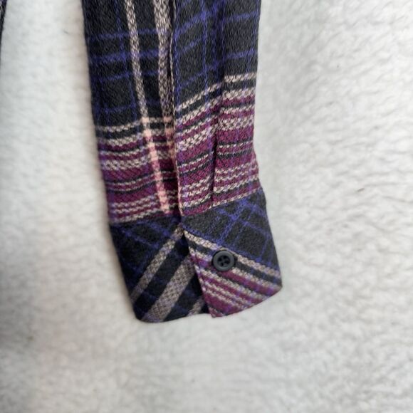 Cloth & Stone Anthropologie Plaid Tunic Shirt Dress High Low Hem Grunge Revival - Picture 12 of 16